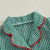 imageKuriozud Toddler Baby Girl Boy Christmas Pajamas Set Kids Plaid Long Sleeve Lapel TopsLong Pants Sleepwear NightwearGreen