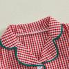 imageKuriozud Toddler Baby Girl Boy Christmas Pajamas Set Kids Plaid Long Sleeve Lapel TopsLong Pants Sleepwear NightwearRed