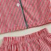 imageKuriozud Toddler Baby Girl Boy Christmas Pajamas Set Kids Plaid Long Sleeve Lapel TopsLong Pants Sleepwear NightwearRed