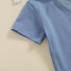 imageToddler Baby Boy Clothes 2 Piece Summer Outfit Short Sleeve T Shirt Top and Shorts Set with Pocket Infant ClothingBlue  Grey