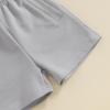 imageToddler Baby Boy Clothes 2 Piece Summer Outfit Short Sleeve T Shirt Top and Shorts Set with Pocket Infant ClothingBrown  Grey