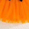 imageKuriozud Halloween Outfit Clothes Toddler Baby Girl Skeleton Rose Long Sleeve Romper with Bow Headband Tulle Skirt 3Pcs SetOrange