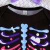 imageKuriozud Halloween Outfit Clothes Toddler Baby Girl Skeleton Rose Long Sleeve Romper with Bow Headband Tulle Skirt 3Pcs SetPurple