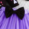 imageKuriozud Halloween Outfit Clothes Toddler Baby Girl Skeleton Rose Long Sleeve Romper with Bow Headband Tulle Skirt 3Pcs SetPurple