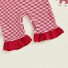 imageKuriozud Newborn Baby Girl Christmas Outfit Ruffle Romper Long Sleeve Jumpsuit Cute Infant Girl Christmas ClothesReindeer Striped Red