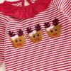imageKuriozud Newborn Baby Girl Christmas Outfit Ruffle Romper Long Sleeve Jumpsuit Cute Infant Girl Christmas ClothesReindeer Striped Red