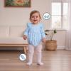 imageKuriozud Newborn Baby Girl Fall Winter Clothes Ruffle Romper Bodysuit with Headband Socks Cute Infant Baby Girl OutfitFloral Blue