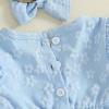 imageKuriozud Newborn Baby Girl Fall Winter Clothes Ruffle Romper Bodysuit with Headband Socks Cute Infant Baby Girl OutfitFloral Blue