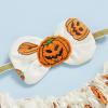 imageKuriozud Newborn Baby Girl Halloween Outfit Smocked Bubble Romper Jumpsuit Cute Infant Girl Fall ClothesOff the Shoulder Pumpkin