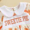 imageKuriozud Newborn Baby Girl Thanksgiving Outfit Bow Romper Long Sleeve Jumpsuit Cute Infant Girl Fall ClothesSweetie Pie Apricot