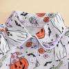 imageKuriozud Toddler Baby Girl Halloween Pajamas Set Little Girl Pumpkin Long Sleeve Lapel TopsRuffled Pants Sleepwear NightwearGrey