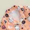 imageKuriozud Toddler Baby Girl Halloween Pajamas Set Little Girl Pumpkin Long Sleeve Lapel TopsRuffled Pants Sleepwear NightwearOrange Pumpkin Ghost