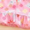 imageKuriozud Toddler Baby Girl Halloween Pajamas Set Little Girl Pumpkin Long Sleeve Lapel TopsRuffled Pants Sleepwear NightwearPink