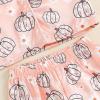 imageKuriozud Toddler Baby Girl Halloween Pajamas Set Little Girl Pumpkin Long Sleeve Lapel TopsRuffled Pants Sleepwear NightwearPink Orange Pumpkin