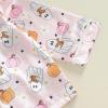 imageKuriozud Toddler Baby Girl Halloween Pajamas Set Little Girl Pumpkin Long Sleeve Lapel TopsRuffled Pants Sleepwear NightwearPink Pumpkin Ghost