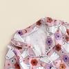 imageKuriozud Toddler Baby Girl Halloween Pajamas Set Little Girl Pumpkin Long Sleeve Lapel TopsRuffled Pants Sleepwear NightwearPurple Ghostflowers