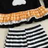 imageKuriozud Toddler Girl Halloween Outfit Baby PumpkinGhost Long Sleeve Ruffle Sweatshirt Tshirt And Pants Cute Fall ClothesGhost Black