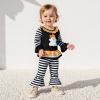 imageKuriozud Toddler Girl Halloween Outfit Baby PumpkinGhost Long Sleeve Ruffle Sweatshirt Tshirt And Pants Cute Fall ClothesGhost Black