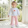 imageKuriozud Toddler Girl Halloween Outfit Baby PumpkinGhost Long Sleeve Ruffle Sweatshirt Tshirt And Pants Cute Fall ClothesPumpkin Bow White