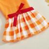 imageKuriozud Toddler Girl Halloween Outfit Baby PumpkinGhost Long Sleeve Ruffle Sweatshirt Tshirt And Pants Cute Fall ClothesTurkey Embroidery Orange