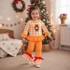 imageKuriozud Toddler Girl Halloween Outfit Baby PumpkinGhost Long Sleeve Ruffle Sweatshirt Tshirt And Pants Cute Fall ClothesTurkey Embroidery Orange