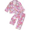 imageKuriozud Toddler Baby Girl Halloween Pajamas Set Little Girl Pumpkin Long Sleeve Lapel TopsRuffled Pants Sleepwear NightwearPurple Pumpkin Ghost