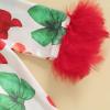 imageKuriozud Baby Girl Boy Christmas Button Down Silk Satin Pajamas Romper OnePiece Jumpsuit Pumpkin Nightgown Pjs SleepwearBow Red