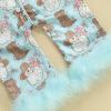 imageKuriozud Baby Girl Boy Christmas Button Down Silk Satin Pajamas Romper OnePiece Jumpsuit Pumpkin Nightgown Pjs SleepwearSantablue