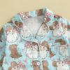 imageKuriozud Baby Girl Boy Christmas Button Down Silk Satin Pajamas Romper OnePiece Jumpsuit Pumpkin Nightgown Pjs SleepwearSantablue