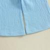 imageKuriozud Halloween Toddler Baby Girl Outfit Pumpkin Patch Tank TopWide Leg Pants Set Kids Little Girl Halloween Clothes4th July Blue Usa