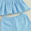 imageKuriozud Halloween Toddler Baby Girl Outfit Pumpkin Patch Tank TopWide Leg Pants Set Kids Little Girl Halloween Clothes4th July Blue Usa