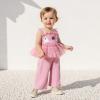 imageKuriozud Halloween Toddler Baby Girl Outfit Pumpkin Patch Tank TopWide Leg Pants Set Kids Little Girl Halloween ClothesHalloween Pink
