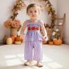 imageKuriozud Halloween Toddler Baby Girl Outfit Pumpkin Patch Tank TopWide Leg Pants Set Kids Little Girl Halloween ClothesHalloween Purple