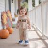imageKuriozud Halloween Toddler Baby Girl Outfit Pumpkin Patch Tank TopWide Leg Pants Set Kids Little Girl Halloween ClothesThanksgiving Khaki
