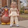 imageKuriozud Halloween Toddler Baby Girl Outfit Pumpkin Patch Tank TopWide Leg Pants Set Kids Little Girl Halloween ClothesThanksgiving Khaki