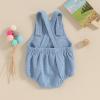 imageKuriozud Unisex Baby Boy Girl Clothes Sleeveless Romper Bodysuit Crossback Strap Jumpsuit Overall Shorts One Piece OutfitPocket Blue