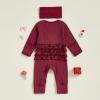 imageKuriozud My First Halloween Outfit Baby Girl Ghost Romper Pumpkin Onesie Newborn Preemie Girl Pajamas Thanksgiving ClothesWine Red Santa Hat