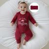 imageKuriozud My First Halloween Outfit Baby Girl Ghost Romper Pumpkin Onesie Newborn Preemie Girl Pajamas Thanksgiving ClothesWine Red Santa Hat