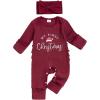 imageKuriozud My First Halloween Outfit Baby Girl Ghost Romper Pumpkin Onesie Newborn Preemie Girl Pajamas Thanksgiving ClothesWine Red Santa Hat