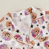 imageKuriozud Baby Girl Halloween Satin Silk Pajamas Button Down Pumpkin Pajamas Jumpsuit Feather Trim Sleeve Fall Nightgown PjsBlack