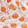 imageKuriozud Baby Girl Halloween Satin Silk Pajamas Button Down Pumpkin Pajamas Jumpsuit Feather Trim Sleeve Fall Nightgown PjsOrange