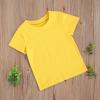 imageToddler Baby Boy Girl Short Sleeve Tee Solid Basic Cotton T Shirt Top ClothesYellow