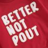 imageKuriozud Toddler Boy Girl Christmas Outfits Sweatshirt Letter Embroidery Pattern Long Sleeve Round Neck Pullover Loose TopsRed Better Not Pout