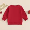 imageKuriozud Toddler Boy Girl Christmas Outfits Sweatshirt Letter Embroidery Pattern Long Sleeve Round Neck Pullover Loose TopsRed Jolly Vibes
