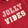 imageKuriozud Toddler Boy Girl Christmas Outfits Sweatshirt Letter Embroidery Pattern Long Sleeve Round Neck Pullover Loose TopsRed Jolly Vibes