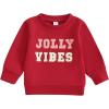 imageKuriozud Toddler Boy Girl Christmas Outfits Sweatshirt Letter Embroidery Pattern Long Sleeve Round Neck Pullover Loose TopsRed Jolly Vibes