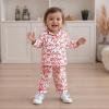 imageKuriozud Toddler Baby Girl Pajamas Button Down StrawberryBow Top And Pants Cotton Linen Sleepwear Little Kids Girls PajamasBow Red