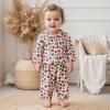 imageKuriozud Toddler Baby Girl Pajamas Button Down StrawberryBow Top And Pants Cotton Linen Sleepwear Little Kids Girls PajamasStrawberry Pink