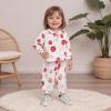 imageKuriozud Toddler Baby Girl Pajamas Button Down StrawberryBow Top And Pants Cotton Linen Sleepwear Little Kids Girls PajamasStrawberry and Bow White
