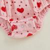 imageKuriozud Baby Girl Valentines Day OutfitsHeart Onesie Long Sleeve Ruffle Romper Bow Headband Newborn Infant ClothesPink Heart